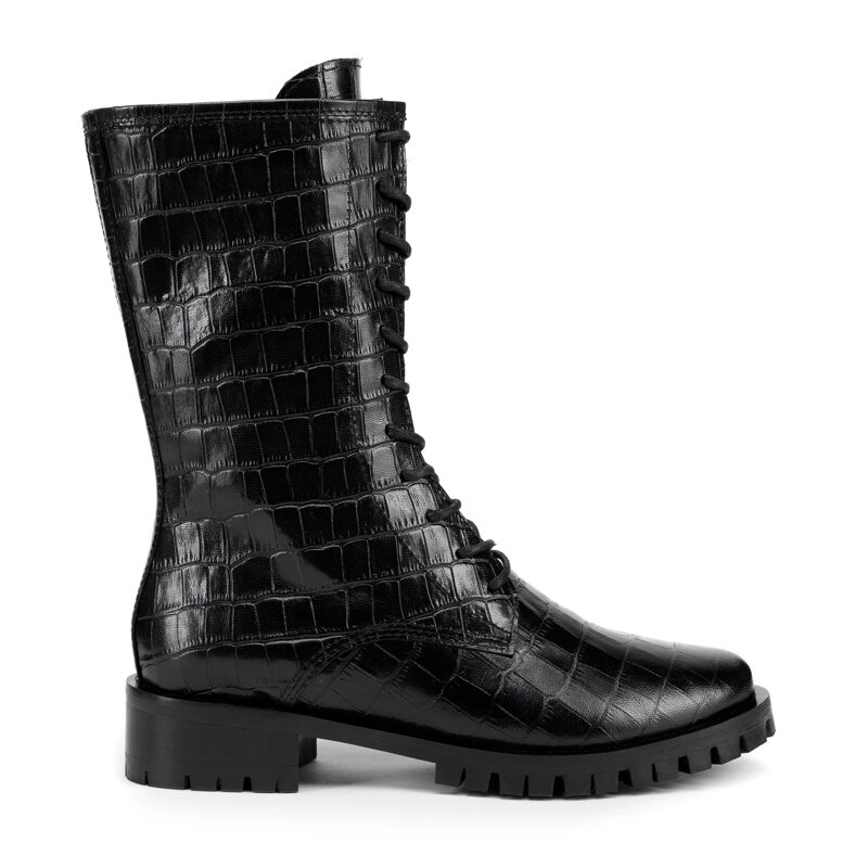 Botki ze skóry croco klasyczne 93-D-805-1 Botki ze skóry croco klasyczne 93-D-805-1