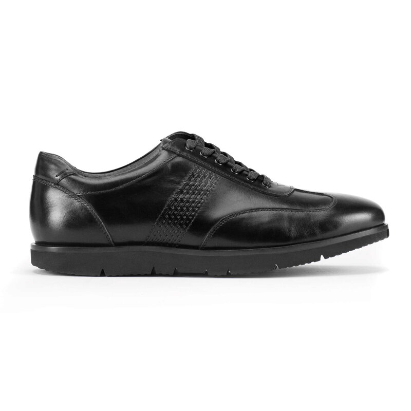 Męskie sneakersy ze skóry licowej na platformie z bieżnikiem brązowe 93-M-507-1 Męskie sneakersy ze skóry licowej na platformie z bieżnikiem brązowe 93-M-507-1