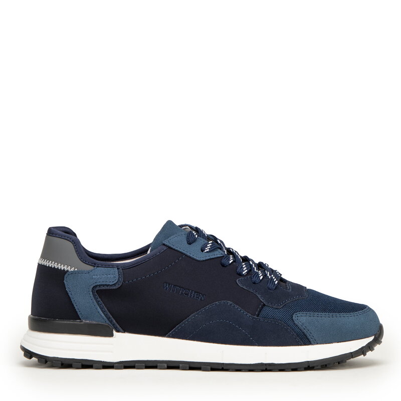 Męskie sneakersy ze skóry zamszowej granatowe 99-M-306-N Męskie sneakersy ze skóry zamszowej granatowe 99-M-306-N