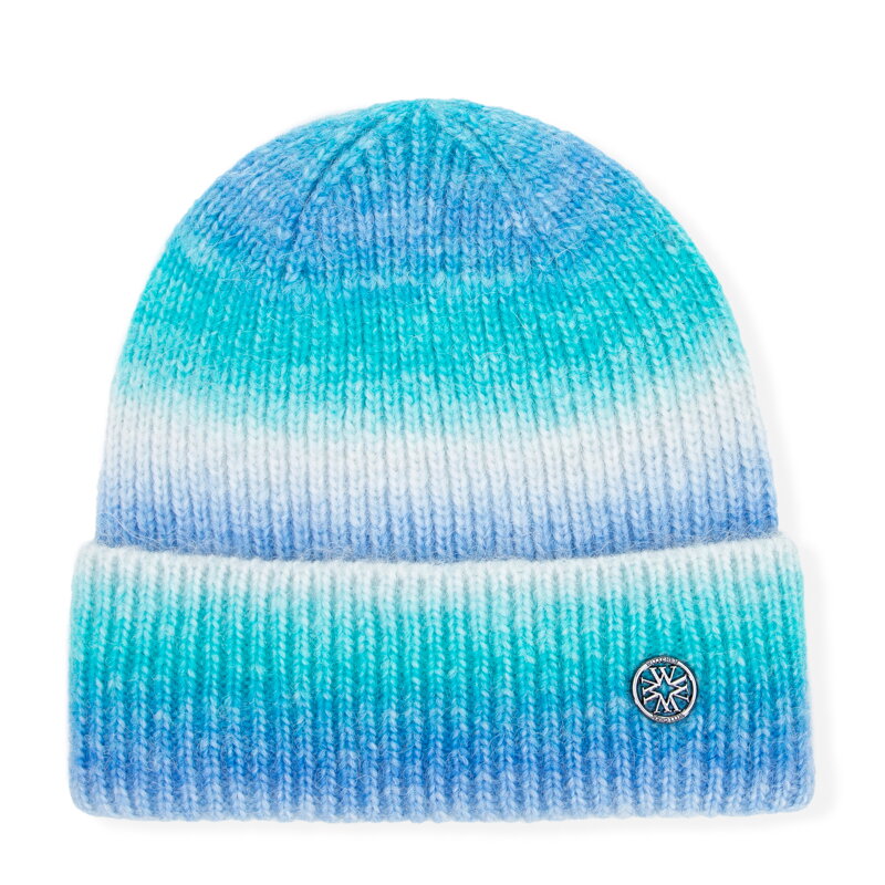 Czapka zimowa damska w stylu ombre biało - niebieska 101-HF-201-7 Czapka zimowa damska w stylu ombre biało - niebieska 101-HF-201-7