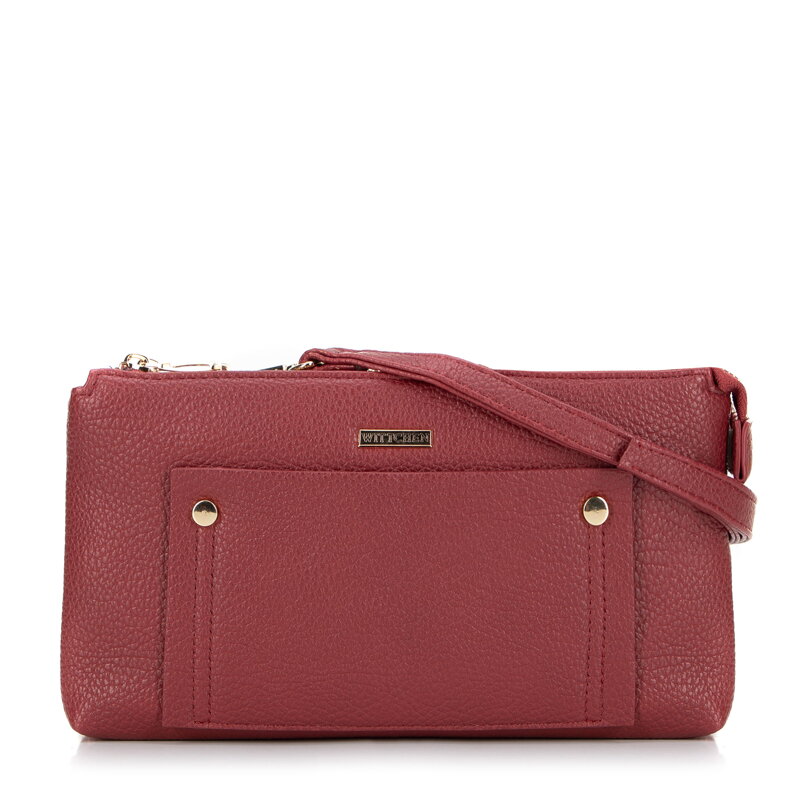 Dámska crossbody kabelka s dvoma priehradkami, s vreckom, červená 29-4Y-604-3 Dámska crossbody kabelka s dvoma priehradkami, s vreckom, červená 29-4Y-604-3