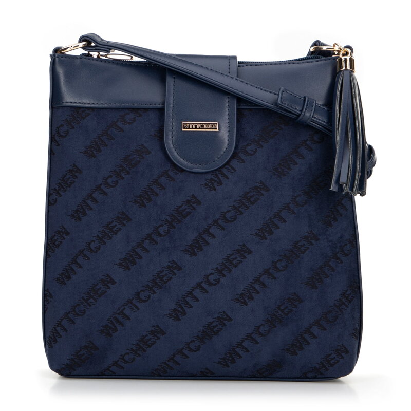 Dámska crossbody z ekokože s logom tmavomodrá 99-4Y-521-7 Dámska crossbody z ekokože s logom tmavomodrá 99-4Y-521-7