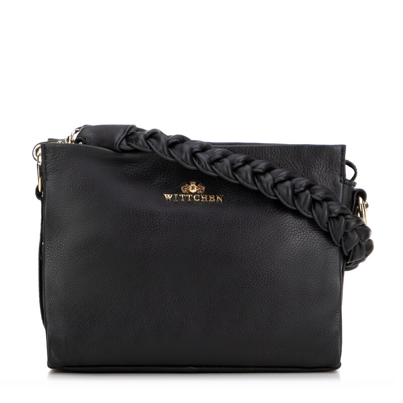 Dámska crossbody s pletenou rúčkou čierna 99-4E-011-1 Dámska crossbody s pletenou rúčkou čierna 99-4E-011-1