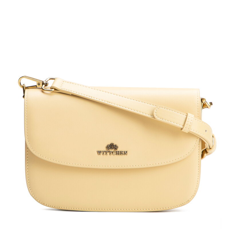 Dámska crossbody z pravej kože, žltá 100-4E-214-Y