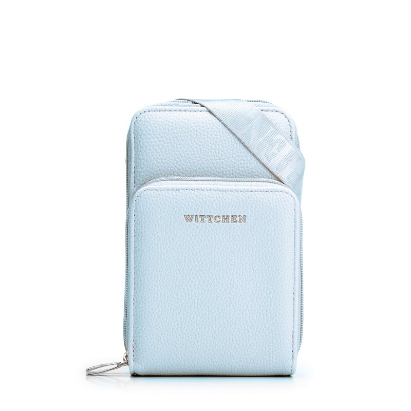 Damska minitorebka na telefon z imitacji skóry niebieska 102-2Y-413-N