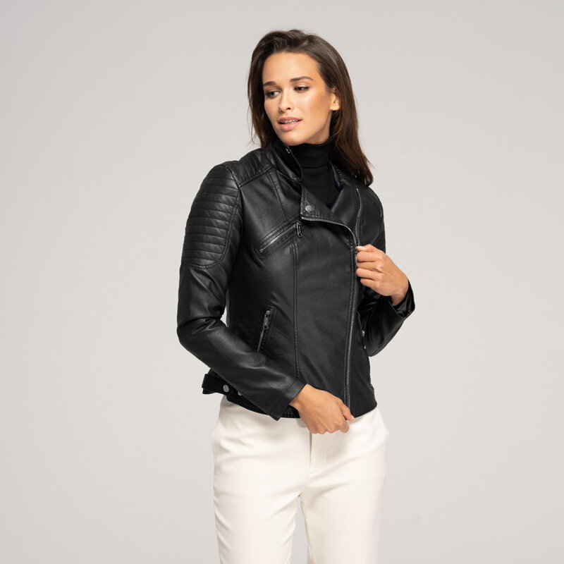 Damska ramoneska taliowana 91-9P-101-1