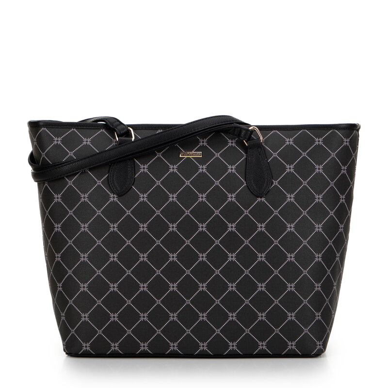 Dámska shopper kabelka v monogramovej čiernej farbe 99-4Y-503-1 Dámska shopper kabelka v monogramovej čiernej farbe 99-4Y-503-1