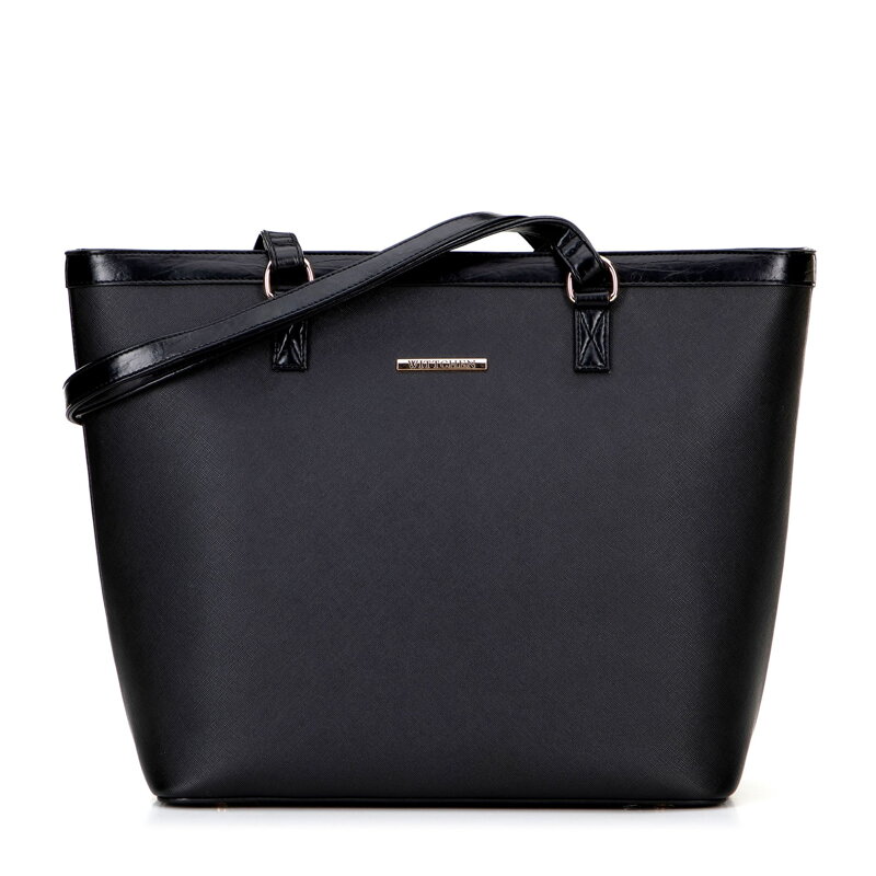 Dámska shopper kabelka z ekokože, čierna a zlatá 100-4Y-006-1G Dámska shopper kabelka z ekokože, čierna a zlatá 100-4Y-006-1G