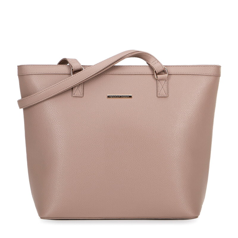 Dámska shopper kabelka z ekokože veľká béžová 100-4Y-004-9 Dámska shopper kabelka z ekokože veľká béžová 100-4Y-004-9
