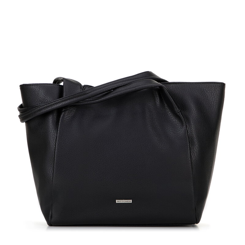 Dámska shopper kabelka z mäkkej ekokožy čierna 100-4Y-436-1 Dámska shopper kabelka z mäkkej ekokožy čierna 100-4Y-436-1