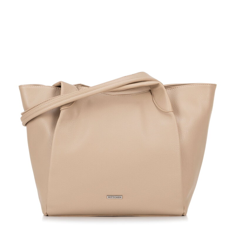 Dámska shopper kabelka z mäkkej ekokože béžová 100-4Y-436-9 Dámska shopper kabelka z mäkkej ekokože béžová 100-4Y-436-9
