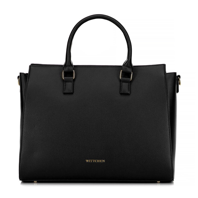 Damska torba na laptopa 17" z imitacji skóry czarno - złota 100-4Y-919-1G Damska torba na laptopa 17" z imitacji skóry czarno - złota 100-4Y-919-1G