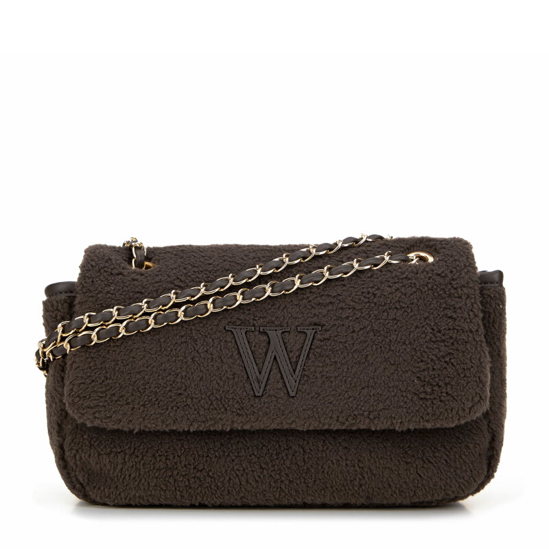 Dámska crossbody kabelka s kožušinou tmavohnedá 99-4Y-218-4 Dámska crossbody kabelka s kožušinou tmavohnedá 99-4Y-218-4