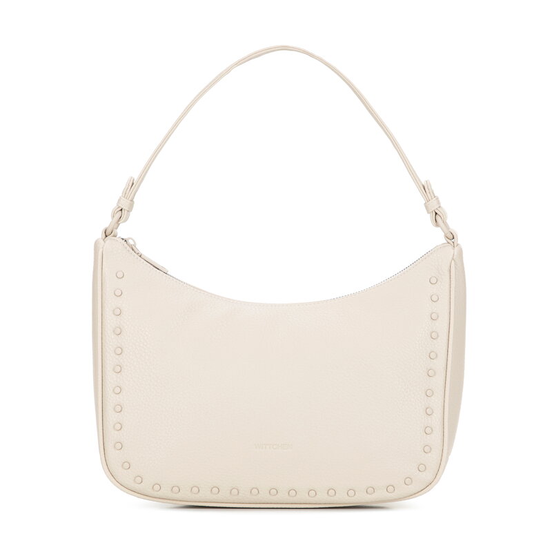 Damska torebka na ramię z imitacji skóry kremowa 101-4Y-702-0