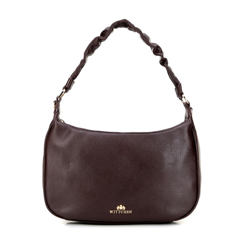 Damska torebka na ramię ze skóry naturalnej brązowa 101-4E-803-3