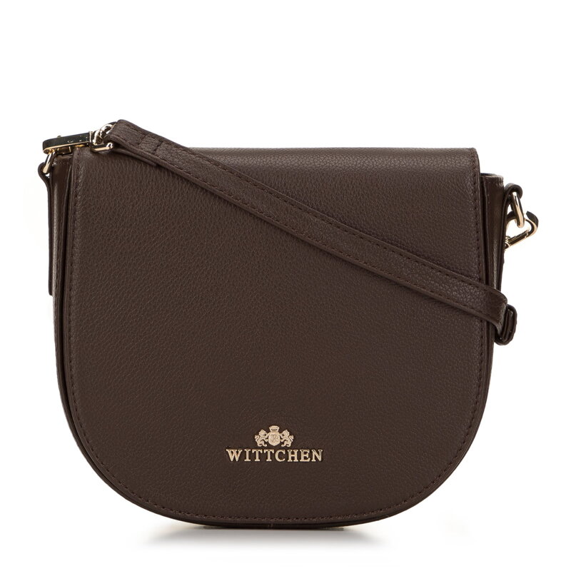 Damska torebka saddle bag skórzana prosta ciemny brąz 97-4E-010-4 Damska torebka saddle bag skórzana prosta ciemny brąz 97-4E-010-4