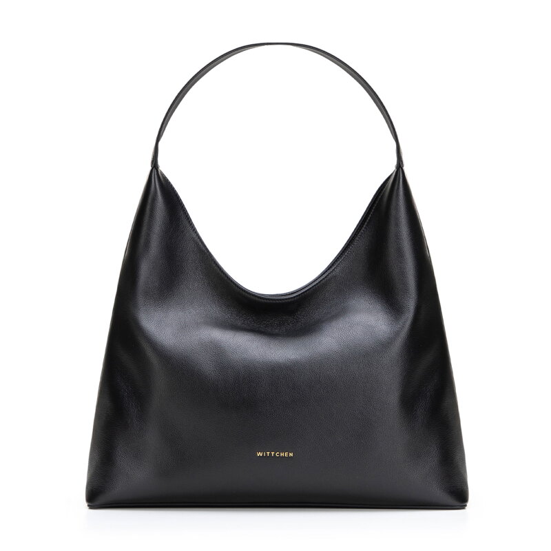 Damska torebka typu hobo ze skóry naturalnej czarna 102-4E-605-1