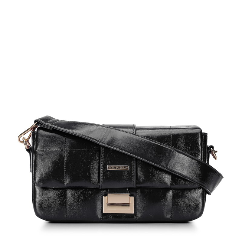 Damska torebka z błyszczącej pikowanej ekoskóry 94-4Y-415-1