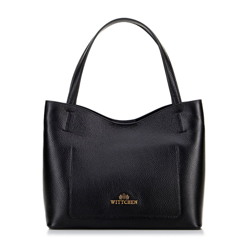 Kožená shopper kabelka s vreckom čierna 100-4E-219-1 Kožená shopper kabelka s vreckom čierna 100-4E-219-1