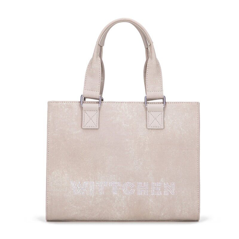 Damski kuferek z cyrkoniami jasny szary 101-4Y-717-8