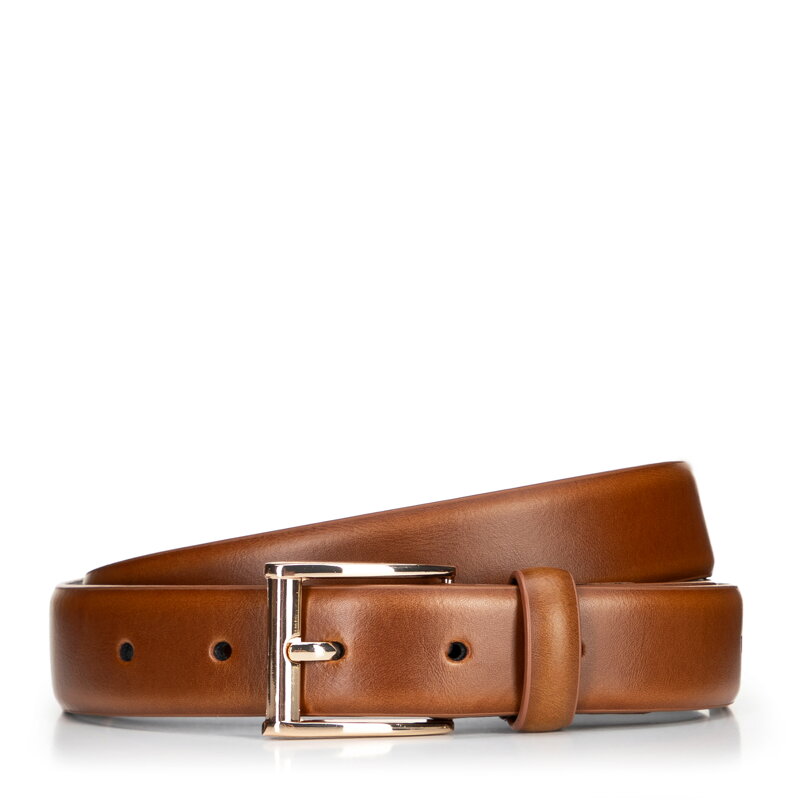 Damski pasek ze skóry klasyczny brązowy 99-8D-124-4