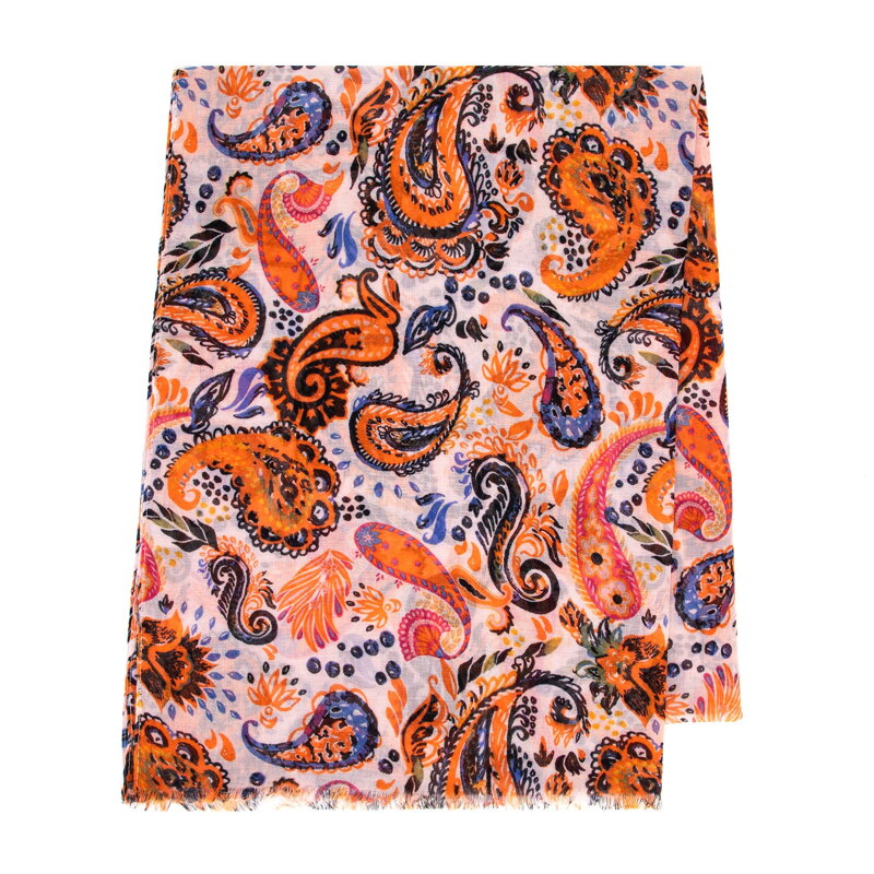Damski szal w motyw paisley multikolor 100-7D-011-X Damski szal w motyw paisley multikolor 100-7D-011-X