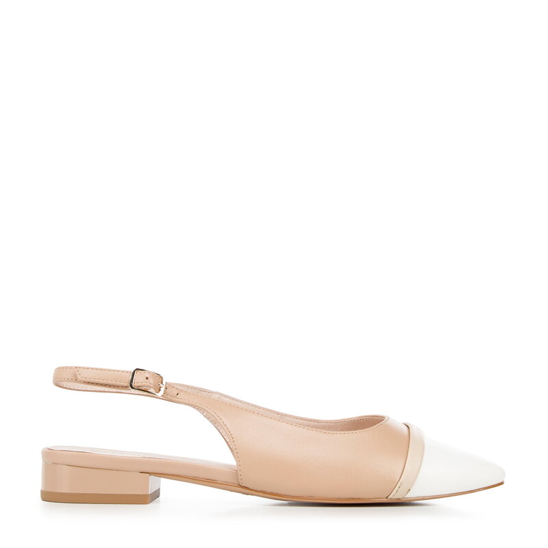Damskie czółenka skórzane typu sling back 94-D-957-90