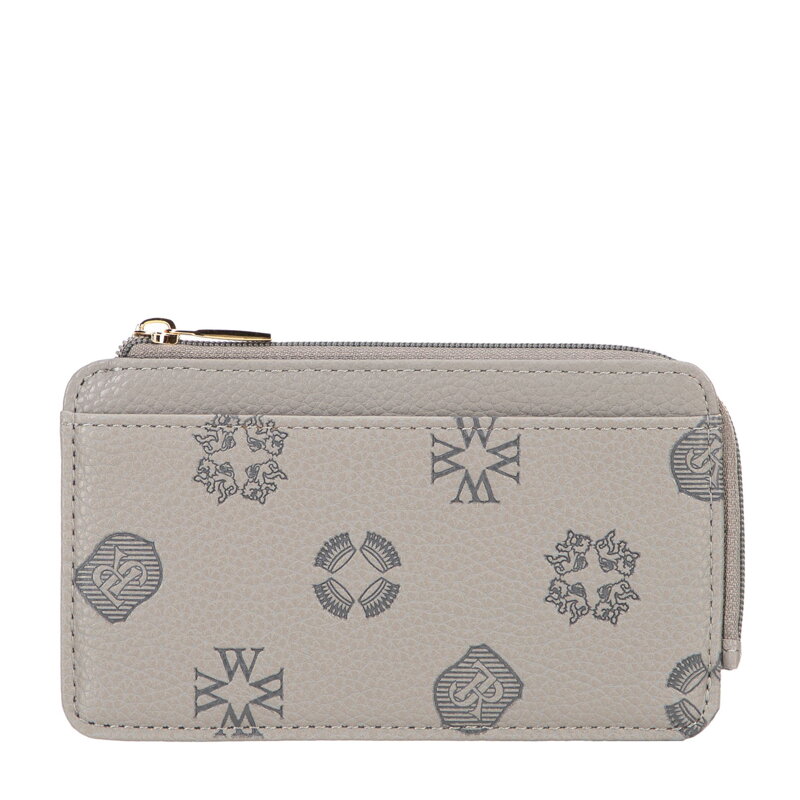 Damskie etui na karty z imitacji skóry szare 101-1Y-P12-8