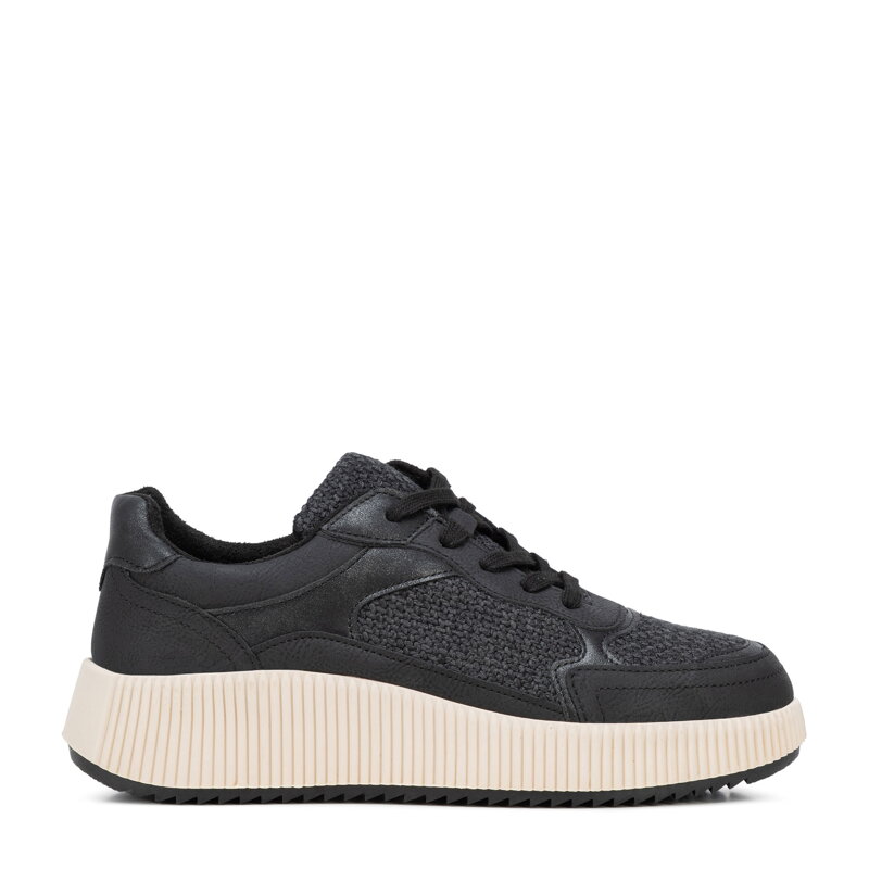 Damskie sneakersy na platformie czarne 102-P-400-1