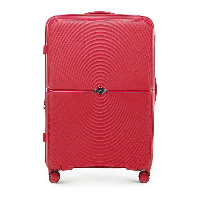Duża walizka z polipropylenu w okręgi czerwona 56-3T-303-31 Duża walizka z polipropylenu w okręgi czerwona 56-3T-303-31