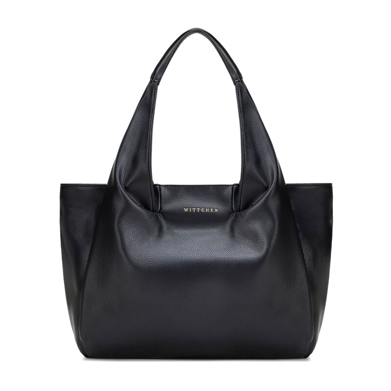 Elegancka damska shopperka z imitacji skóry czarna 102-4Y-412-1