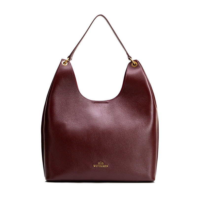 Elegancka shopperka ze skóry naturalnej bordowa 101-4E-212-3