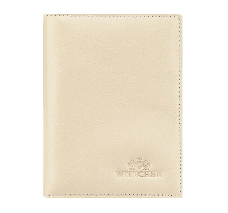 Etui na dokumenty skórzane pionowe kremowe 21-2-163-8