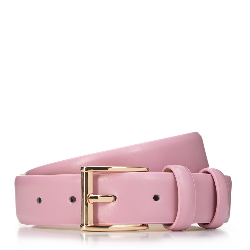Klasyczny damski pasek skórzany różowy 99-8D-125-P