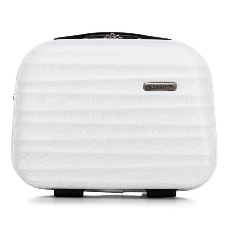 Kosmetyczka podróżna z ABS-u z żebrowaniem biała 56-3A-314-89