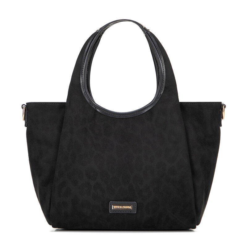 Kuferek damski w panterkę czarny 101-4Y-415-1