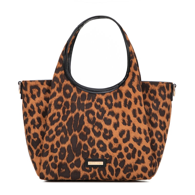 Kuferek damski w panterkę brązowy 101-4Y-415-4