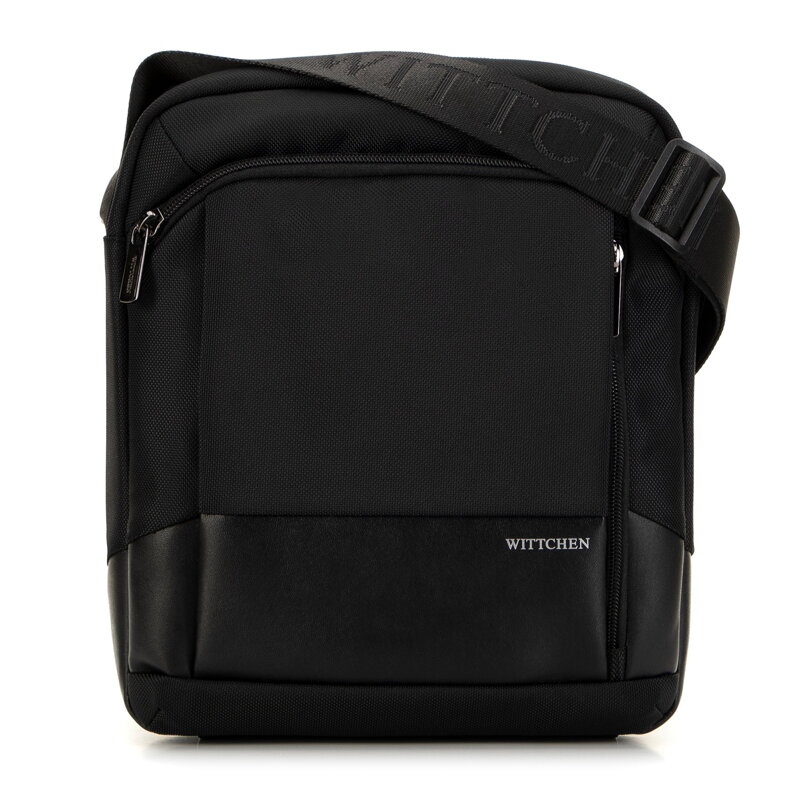 Pánska crossbody taška s ekokoženými prvkami čierna 99-4P-210-1 Pánska crossbody taška s ekokoženými prvkami čierna 99-4P-210-1