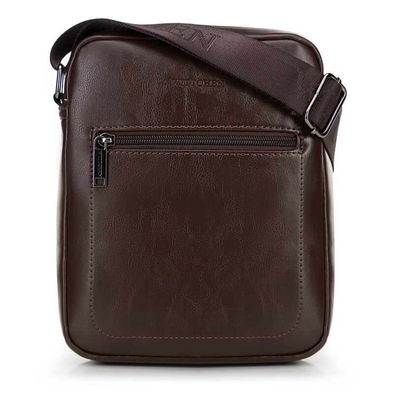 Crossbody taška z imitácie kože tmavohnedá 100-4P-911-4 Crossbody taška z imitácie kože tmavohnedá 100-4P-911-4