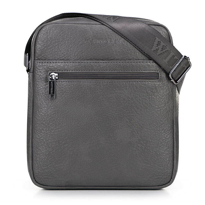 Crossbody taška z imitácie kože s nastaviteľným pásom sivá 100-4P-914-8 Crossbody taška z imitácie kože s nastaviteľným pásom sivá 100-4P-914-8