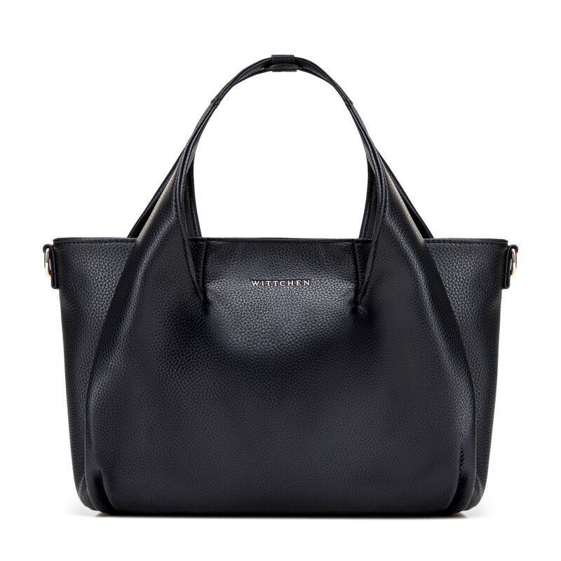 Mały damski kuferek z imitacji skóry czarny 102-4Y-411-1