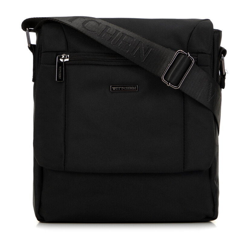 Pánska crossbody taška s klopou čierna 99-4P-206-1 Pánska crossbody taška s klopou čierna 99-4P-206-1