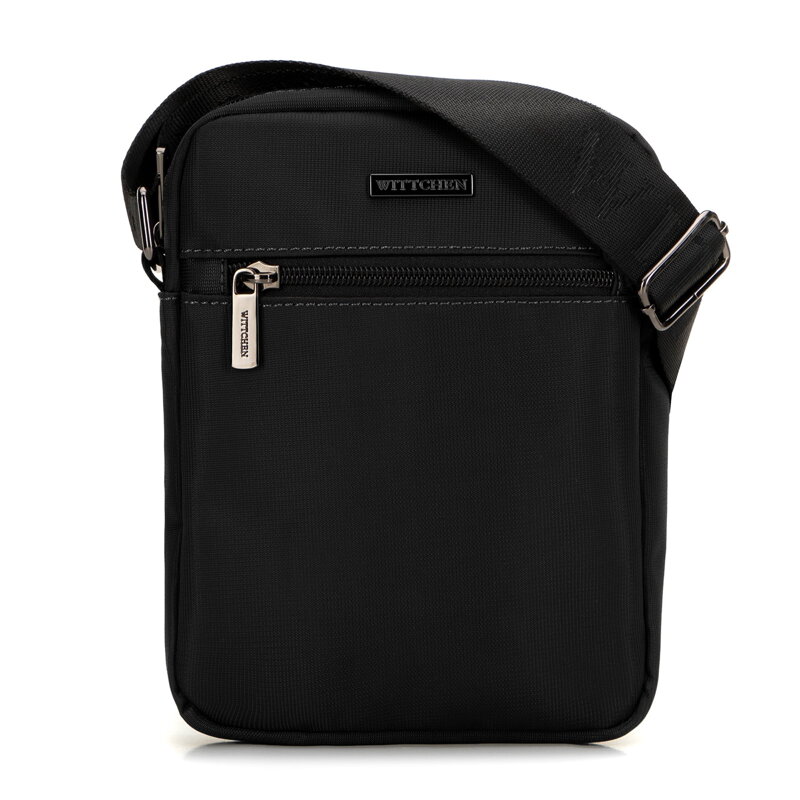 Pánska crossbody taška s nastaviteľným pásom a logom čierna 99-4P-212-1 Pánska crossbody taška s nastaviteľným pásom a logom čierna 99-4P-212-1