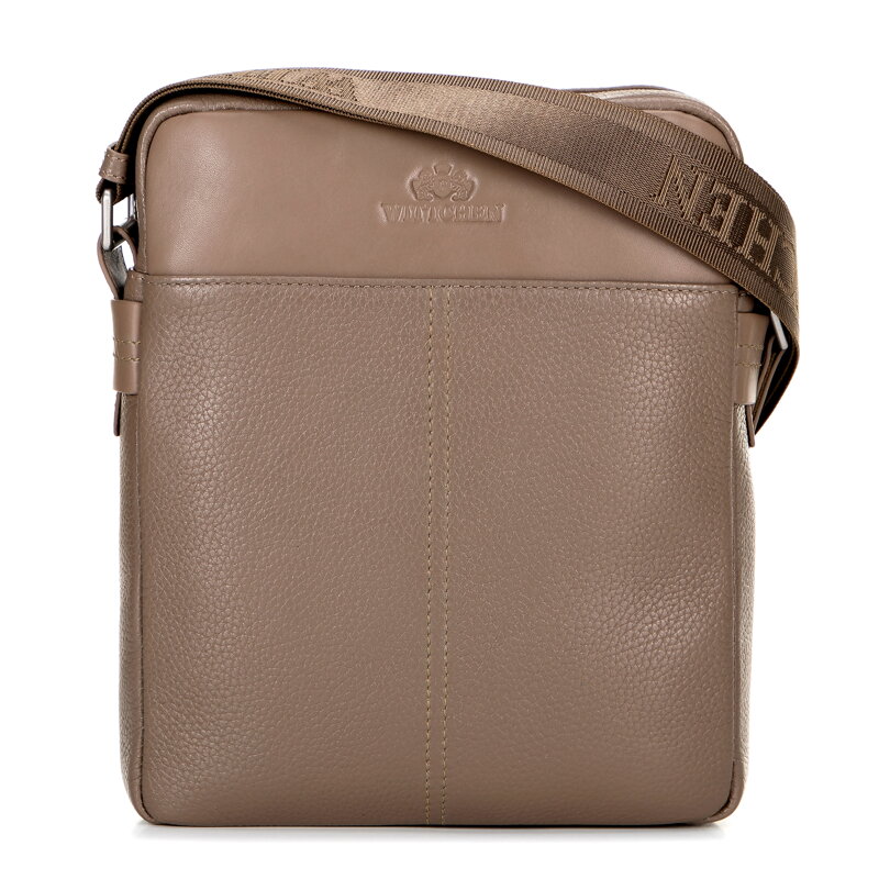 Pánska veľká kožená crossbody taška taupe 100-4U-807-9 Pánska veľká kožená crossbody taška taupe 100-4U-807-9
