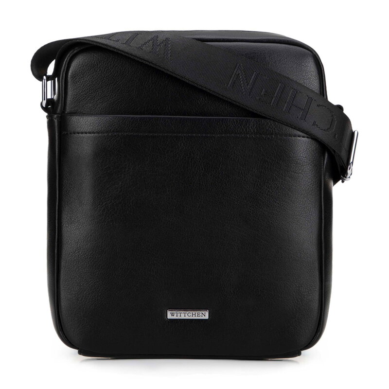 Pánska obdĺžniková crossbody taška z ekologickej kože čierna 29-4P-007-1 Pánska obdĺžniková crossbody taška z ekologickej kože čierna 29-4P-007-1