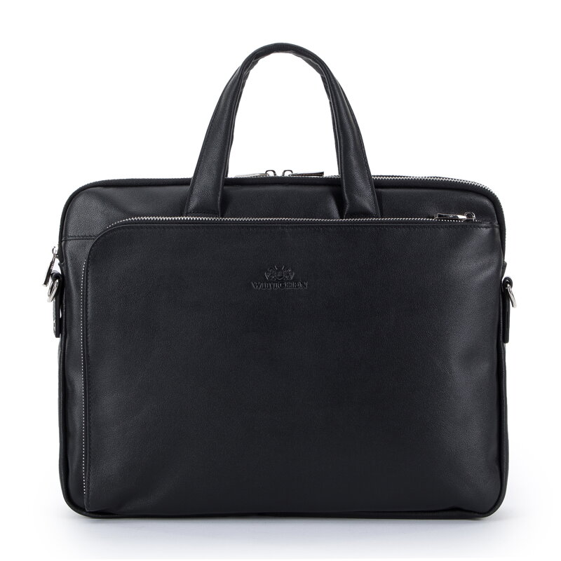 Męska torba na laptopa 15,6” skórzana z pionowymi paskami 95-3U-037-1H Męska torba na laptopa 15,6” skórzana z pionowymi paskami 95-3U-037-1H