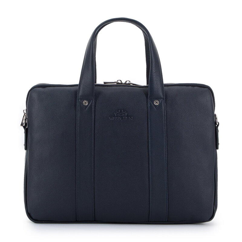 Męska torba na laptopa 15,6” skórzana z pionowymi paskami granatowa 95-3U-037-NH Męska torba na laptopa 15,6” skórzana z pionowymi paskami granatowa 95-3U-037-NH