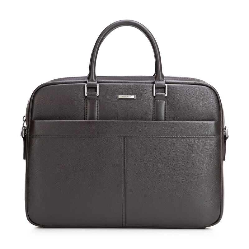 Męska torba na laptopa 15,6” z naturalnej skóry ciemny brąz 102-3U-604-4