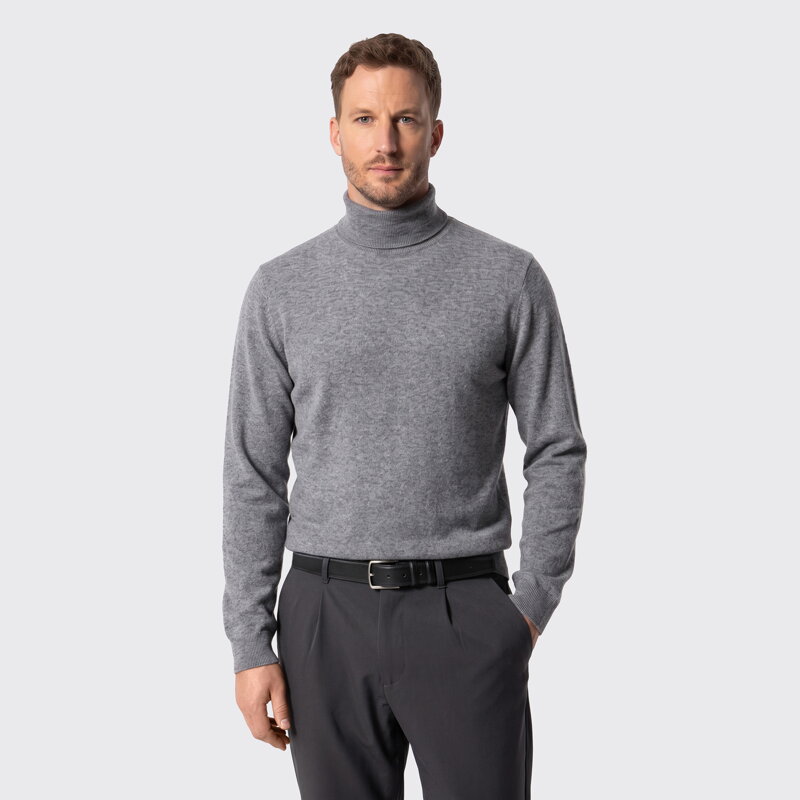 Męski golf z wełny szary 29-99-350-8