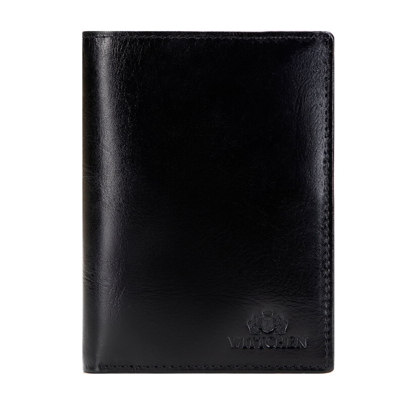 Męski portfel ze skóry naturalnej pionowy czarny 21-1-020-L10